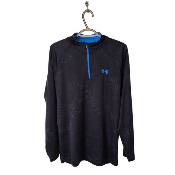 Under Armour Men's Jersey Size XL Heatgear 1/4 Zip Pullover Breathable Black - Picture 1 of 6